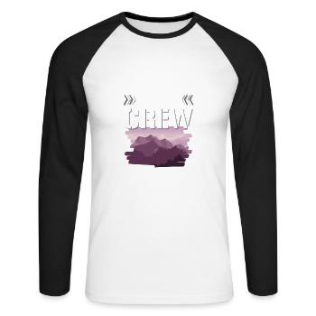 Tirol Party Crew - T-shirt baseball manches longues Homme - blanc/noir - Devant - Nik (191cm)