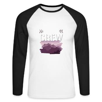 Swiss Party Crew - T-shirt baseball manches longues Homme - blanc/noir - Devant - Nik (191cm)