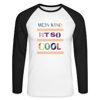 Ist so super, wenn man das coolste Kind der Welt - Unisex Baseballshirt langarm - Weiß/Schwarz - Vorne - Nik (191cm)