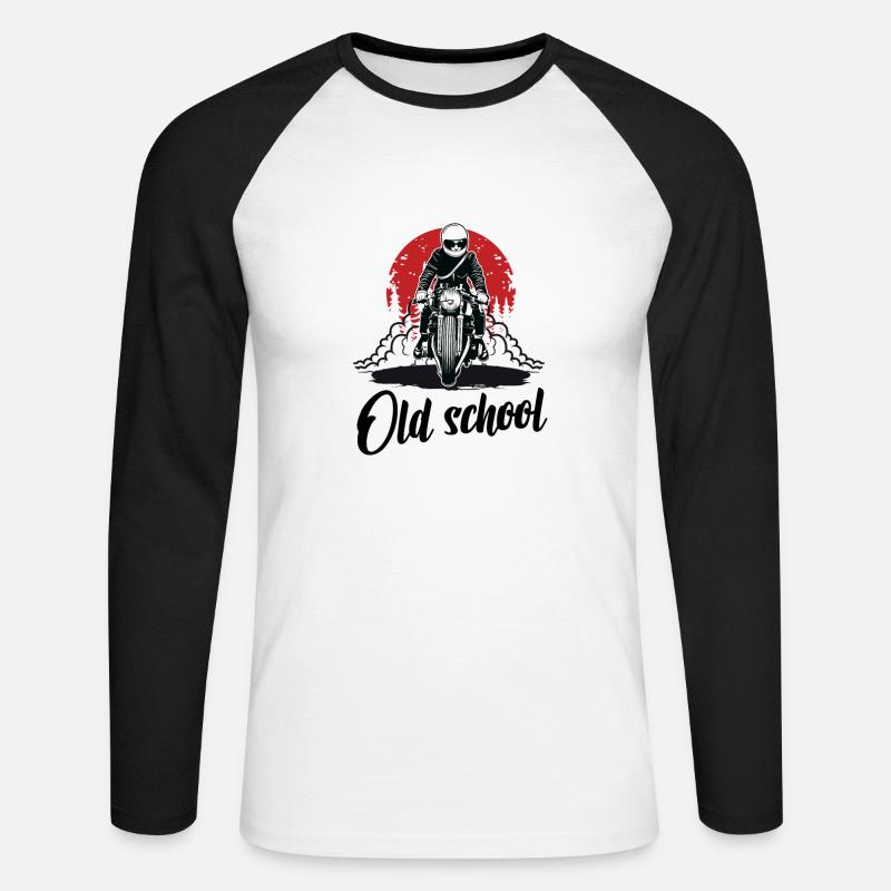 Alte Schule - Unisex Baseballshirt langarm - Weiß/Schwarz