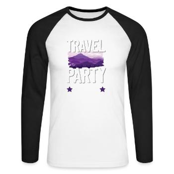 Travel Party Crew - Unisex Baseballshirt langarm - Weiß/Schwarz - Vorne - Nik (191cm)