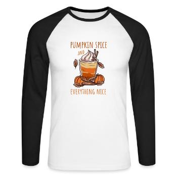 Pumpkin Autumn All the best - Unisex Long Sleeve Baseball T-Shirt - white/black - Front - Nik (191cm)