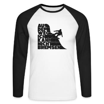 Aus Dem Weg Ich Kann Nicht Bremsen Ski Alpin - Unisex Baseballshirt langarm - Weiß/Schwarz - Vorne - Nik (191cm)