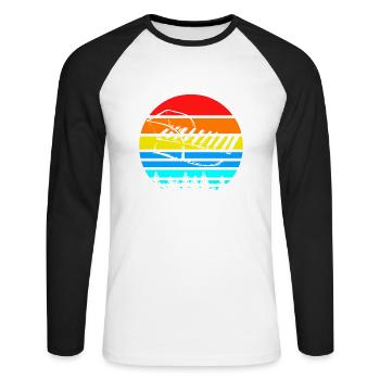 Cool Retro Awesome Sledding Designs T-Shirt - Unisex Baseballshirt langarm - Weiß/Schwarz - Vorne - Nik (191cm)