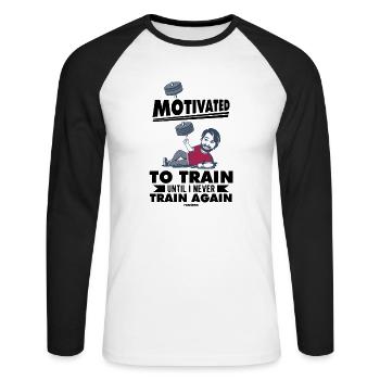 Motivation motivieren Karriere Positiv Geschenk - Unisex Baseballshirt langarm - Weiß/Schwarz - Vorne - Nik (191cm)
