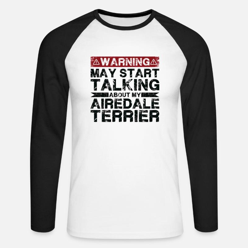 Apropos Airedale-Terrier - Unisex Baseballshirt langarm - Weiß/Schwarz