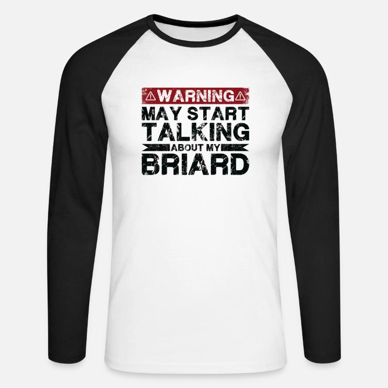 Über Briard Sprechen - Unisex Baseballshirt langarm - Weiß/Schwarz