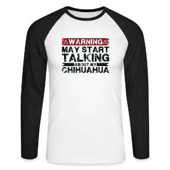 En parlant de Chihuahua - T-shirt baseball manches longues Homme - blanc/noir - Devant - Nik (191cm)