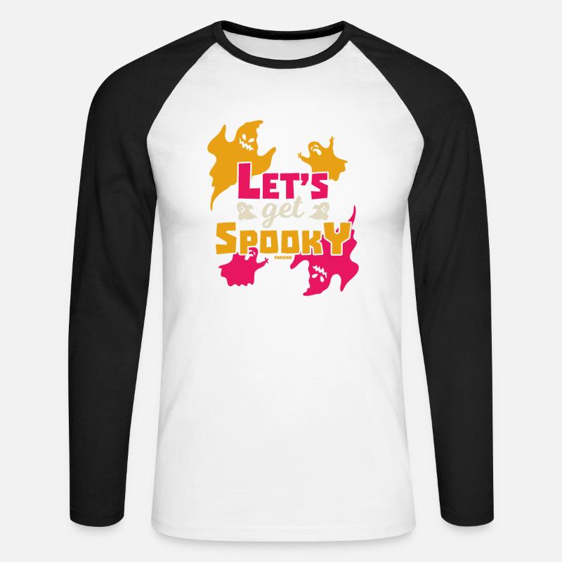 Geist Halloween Geschenk - Unisex Baseballshirt langarm - Weiß/Schwarz