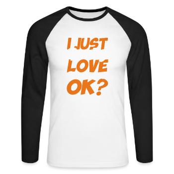 Pfannkuchen Liebhaber Geschenk Pfannkuchen Spruch - Unisex Baseballshirt langarm - Weiß/Schwarz - Vorne - Nik (191cm)