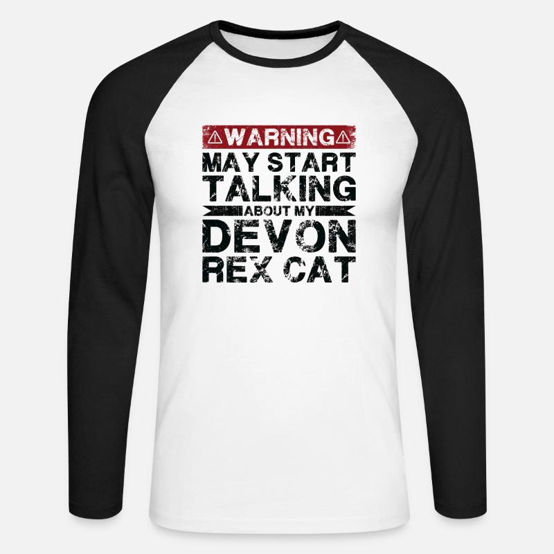 Apropos Devon Rex Cat - Unisex Baseballshirt langarm - Weiß/Schwarz