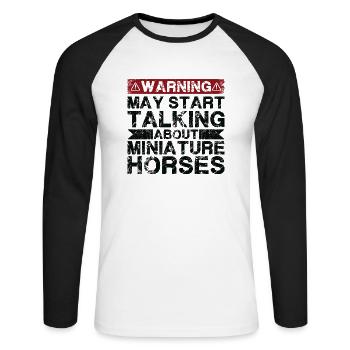 Talk about miniature horse - Unisex Long Sleeve Baseball T-Shirt - white/black - Front - Nik (191cm)