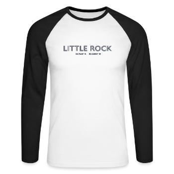 Coordonnées de la ville des États-Unis - Little Rock - T-shirt baseball manches longues Homme - blanc/noir - Devant - Nik (191cm)