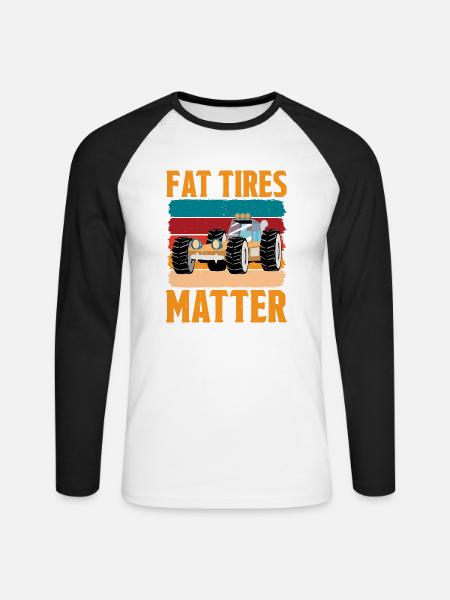 Fat Tires Matter 4 - Unisex Baseballshirt langarm - Weiß/Schwarz