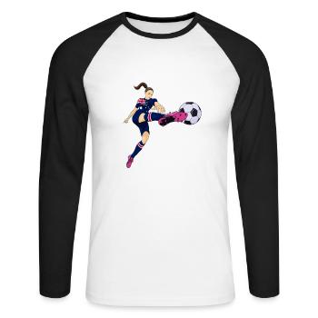 Australian National Soccer Team I Football - Unisex Baseballshirt langarm - Weiß/Schwarz - Vorne - Nik (191cm)