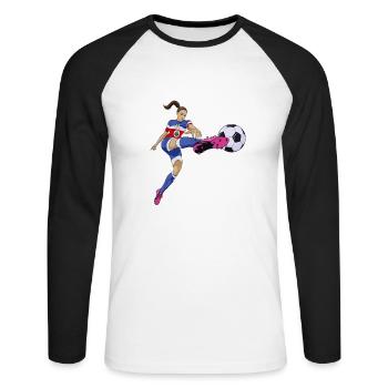 Costa Rica Équipe nationale de football I Football Costa - T-shirt baseball manches longues Homme - blanc/noir - Devant - Nik (191cm)