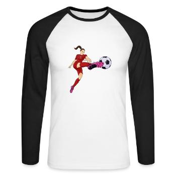 Moroccan National Soccer Team I Football Morocco - Unisex Baseballshirt langarm - Weiß/Schwarz - Vorne - Nik (191cm)