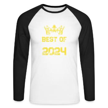 2024 best of Geburtstag - Unisex Baseballshirt langarm - Weiß/Schwarz - Vorne - Nik (191cm)