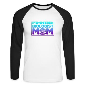 Marine Biologist Ocean Gift Marine Biology - Unisex Long Sleeve Baseball T-Shirt - white/black - Front - Nik (191cm)