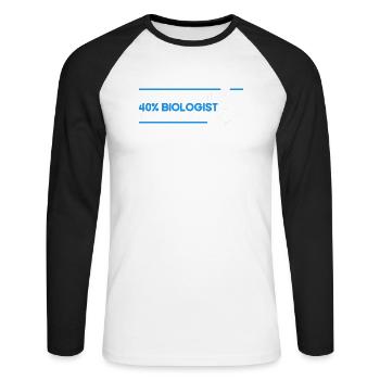 Marine Biologist Ocean Gift Marine Biology - Unisex Long Sleeve Baseball T-Shirt - white/black - Front - Nik (191cm)