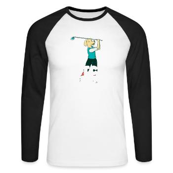 Golf Golf Golf Club Citation Dog Lovers - T-shirt baseball manches longues Homme - blanc/noir - Devant - Nik (191cm)