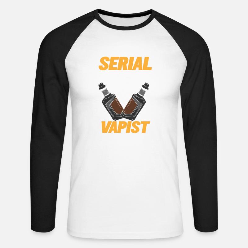 Vaping Serial Vapist E-zigarette - Unisex Baseballshirt langarm - Weiß/Schwarz