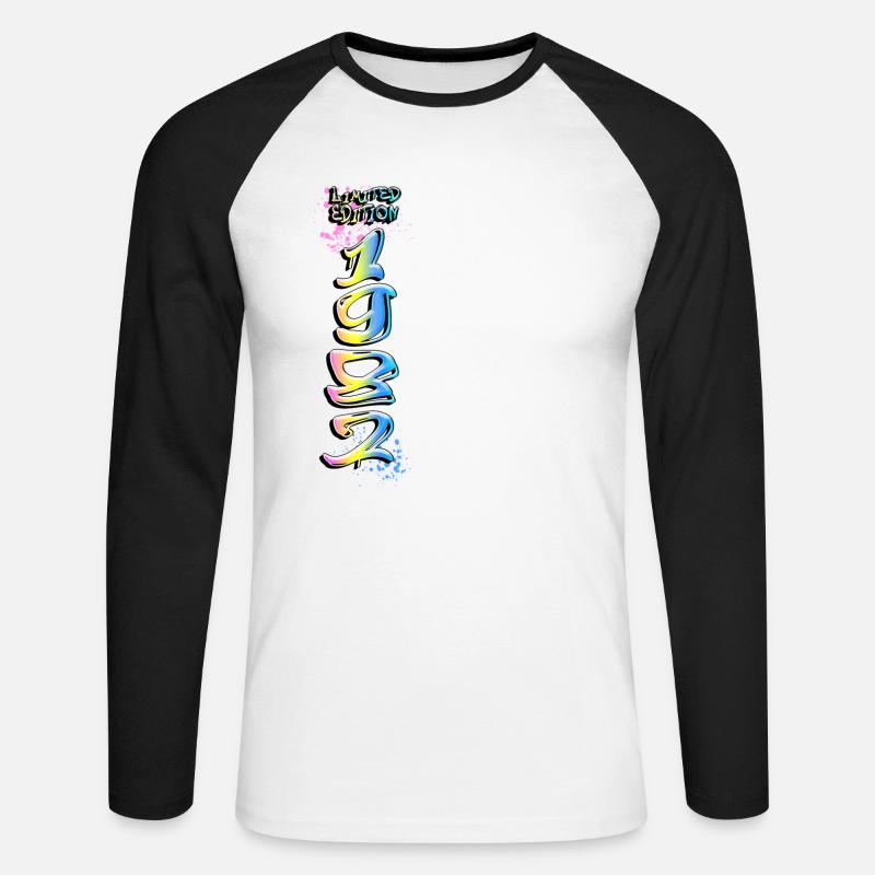 Limited Edition 1982 Graffiti - Unisex Baseballshirt langarm - Weiß/Schwarz