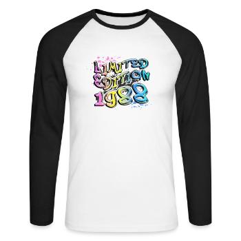 Limited Edition 1988 Graffiti - Unisex Long Sleeve Baseball T-Shirt - white/black - Front - Nik (191cm)