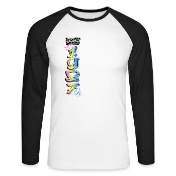 Édition limitée 1987 Graffiti - T-shirt baseball manches longues Homme - blanc/noir - Devant - Nik (191cm)