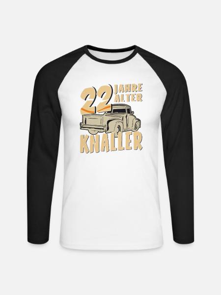 22 JAHRE ALTER KNALLER - Unisex Baseballshirt langarm - Weiß/Schwarz