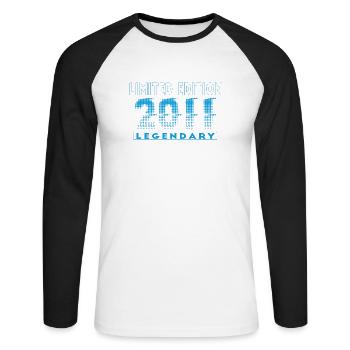 Limited Edition 2011 Graffiti - Unisex Long Sleeve Baseball T-Shirt - white/black - Front - Nik (191cm)