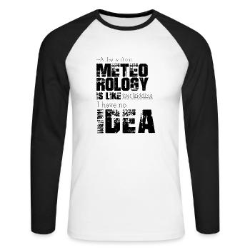 Meteorologie - Unisex Baseballshirt langarm - Weiß/Schwarz - Vorne - Nik (191cm)
