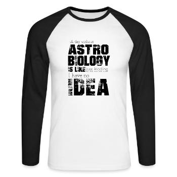 Astrobiologie - T-shirt baseball manches longues Homme - blanc/noir - Devant - Nik (191cm)