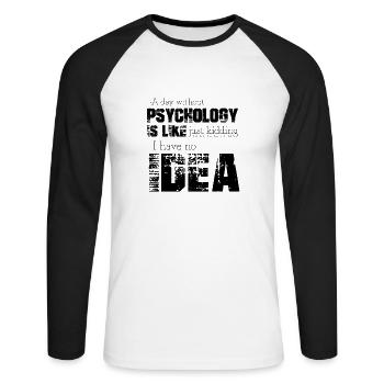 Psychology - Unisex Long Sleeve Baseball T-Shirt - white/black - Front - Nik (191cm)