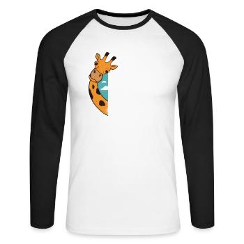 I Like Africa And Maybe Three People - Unisex Long Sleeve Baseball T-Shirt - white/black - Front - Nik (191cm)