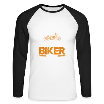 Motorcycle wife Spruch - Unisex Long Sleeve Baseball T-Shirt - white/black - Front - Nik (191cm)