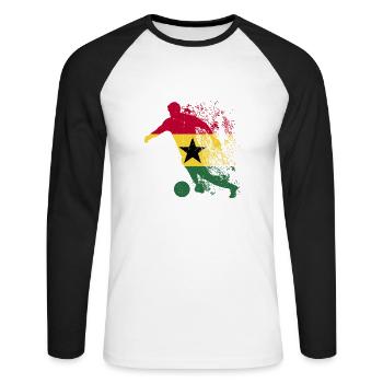 Ghana National Team World Cup - Unisex Long Sleeve Baseball T-Shirt - white/black - Front - Nik (191cm)