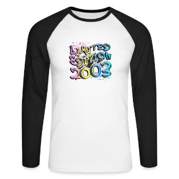 Limited Edition 2003 Graffiti - Unisex Long Sleeve Baseball T-Shirt - white/black - Front - Nik (191cm)