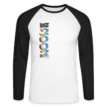 Limited Edition 2003 Graffiti - Unisex Long Sleeve Baseball T-Shirt - white/black - Front - Nik (191cm)