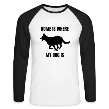 Hunde Labrador Haustier Hund Geschenk Hundehalter - Unisex Baseballshirt langarm - Weiß/Schwarz - Vorne - Nik (191cm)