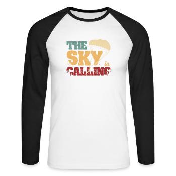 Skydiving Skydiving Adrenaline - Unisex Long Sleeve Baseball T-Shirt - white/black - Front - Nik (191cm)