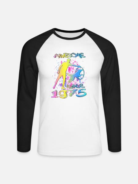 Awesome since 1975. Agility, Hundetraining - Unisex Long Sleeve Baseball T-Shirt - white/black
