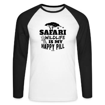 Giraffe - Unisex Long Sleeve Baseball T-Shirt - white/black - Front - Nik (191cm)