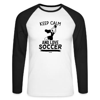 Torwart Frau Mädchen Tochter Sport - Unisex Baseballshirt langarm - Weiß/Schwarz - Vorne - Nik (191cm)