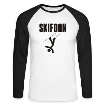 Skifoan - Unisex Baseballshirt langarm - Weiß/Schwarz - Vorne - Nik (191cm)