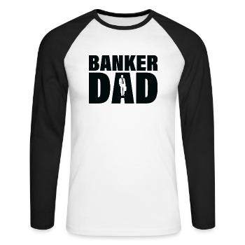 Emploi - Banker Papa - T-shirt baseball manches longues Homme - blanc/noir - Devant - Nik (191cm)