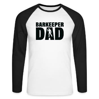 Job - BARKEEPER Dad - Unisex Long Sleeve Baseball T-Shirt - white/black - Front - Nik (191cm)