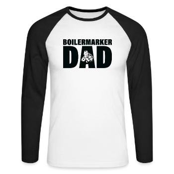 Job - Boilermarker Dad - Unisex Long Sleeve Baseball T-Shirt - white/black - Front - Nik (191cm)