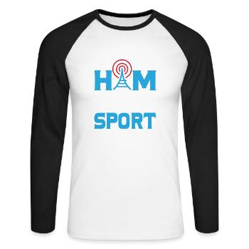 Ham Radio It's A Contact Sport Operator Amateur - Unisex Baseballshirt langarm - Weiß/Schwarz - Vorne - Nik (191cm)