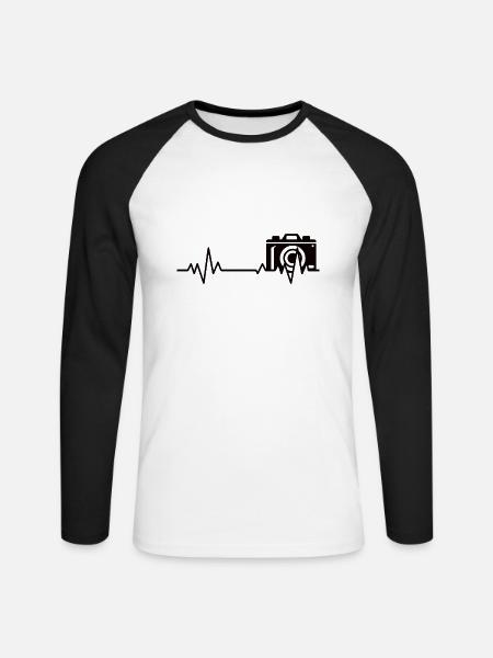 Fotografen lustig Fotograf Kamera Fotografieren - Unisex Baseballshirt langarm - Weiß/Schwarz